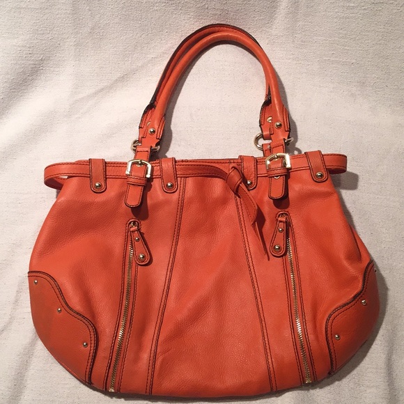 Etienne Aigner Orange Leather Shoulder Bag - Picture 6 of 8